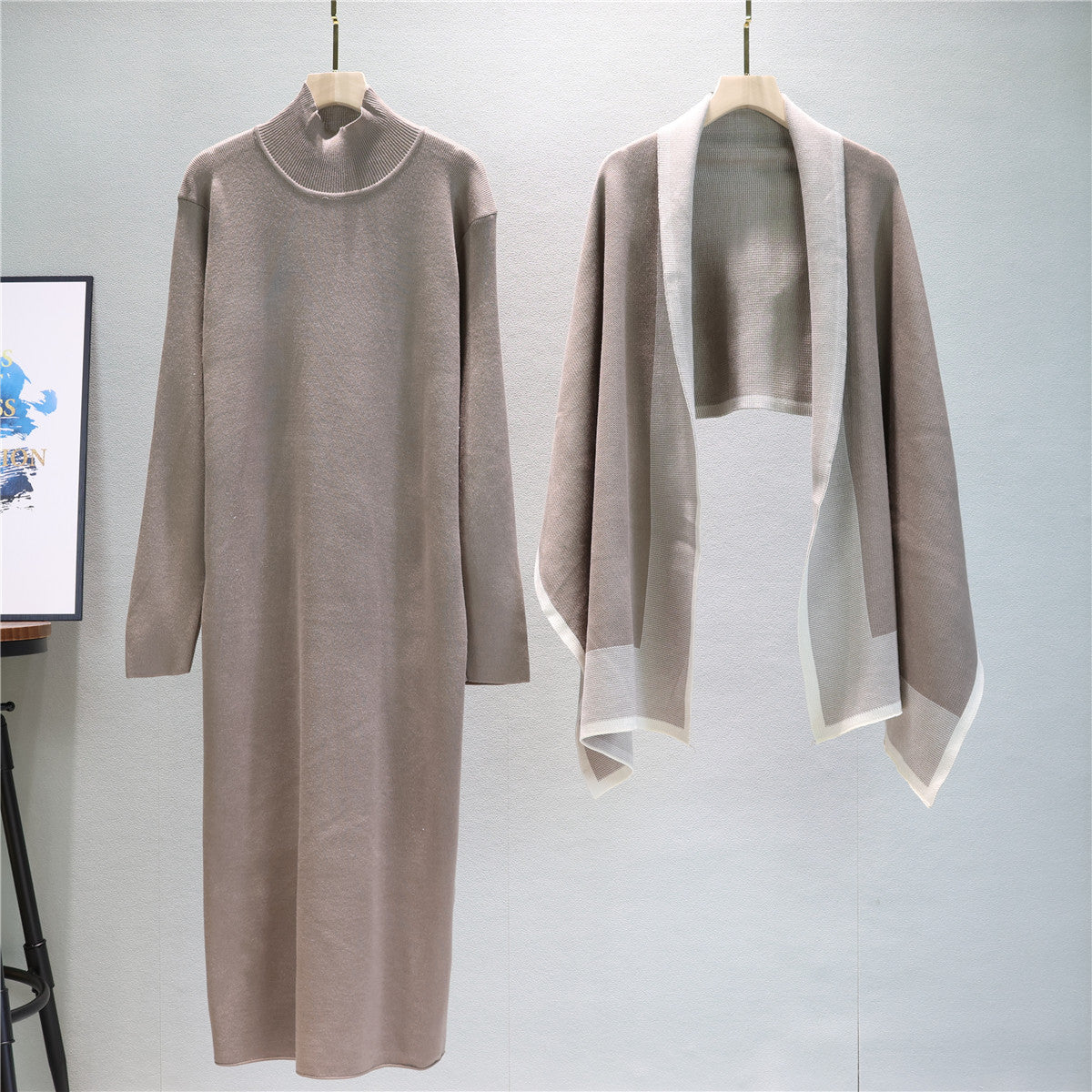 Women's Inverness Knitted Dress Two-piece Set Autumn Suits