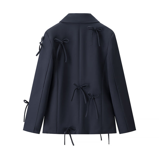 Women's Homemade Western Style Fashion Casual Bow Blazers