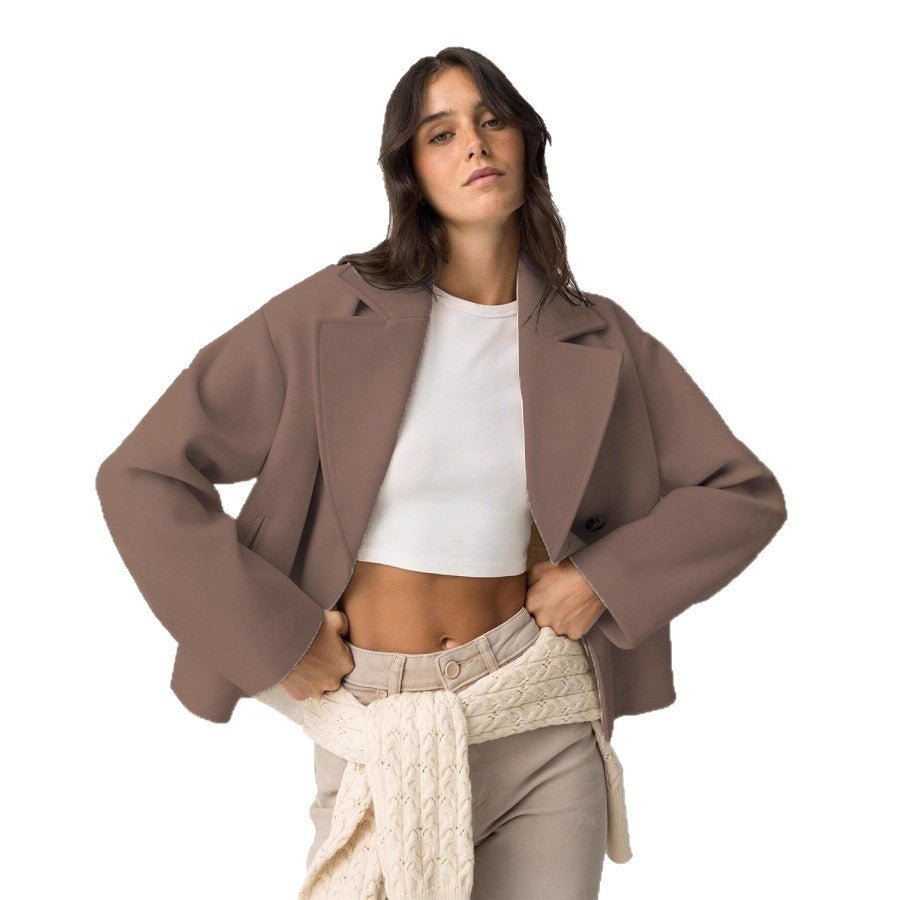 Women's Autumn Woolen Stylish Simple Versatile Double Coats