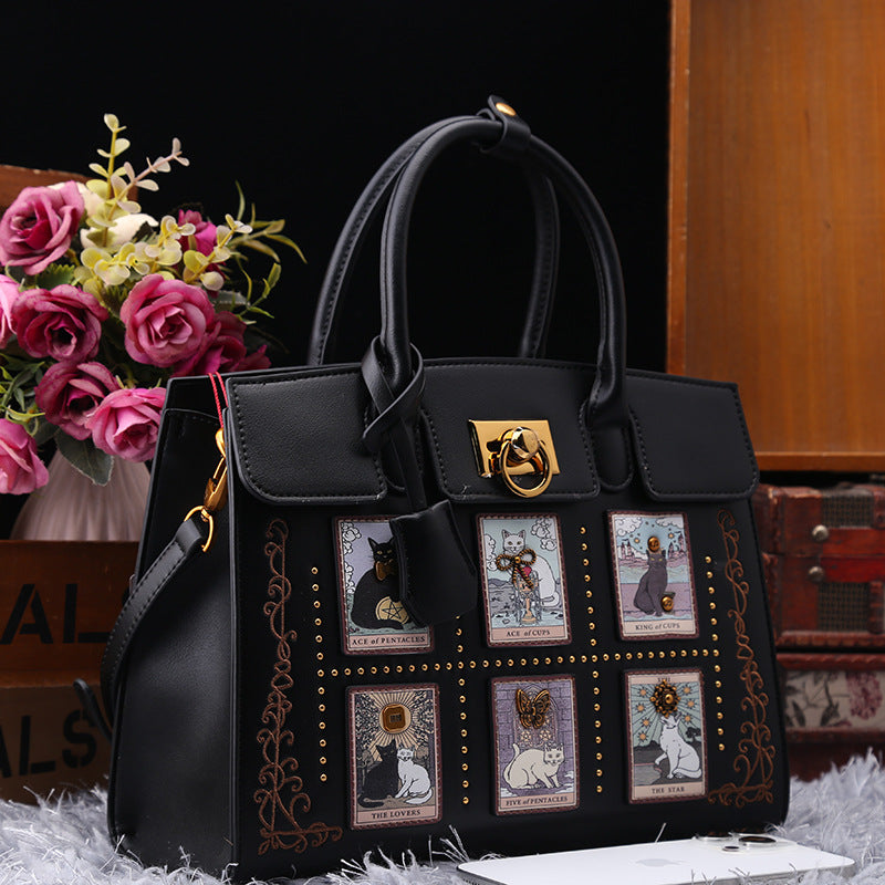 Premium Light Luxury Embroidery Cartoon Cat Handbags