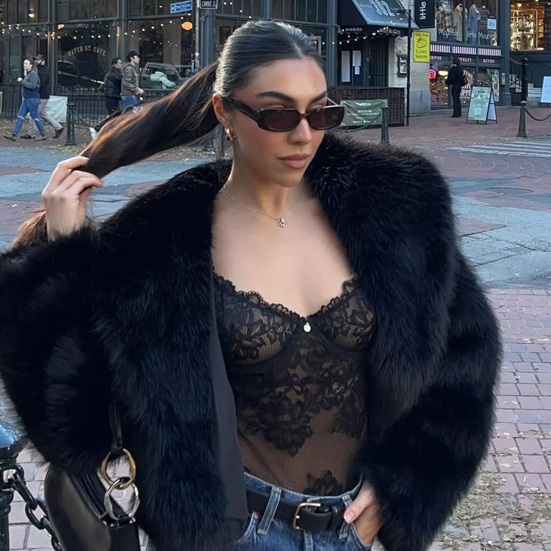 Women's Faux Fur Street Shooting Fashion Fox Coats