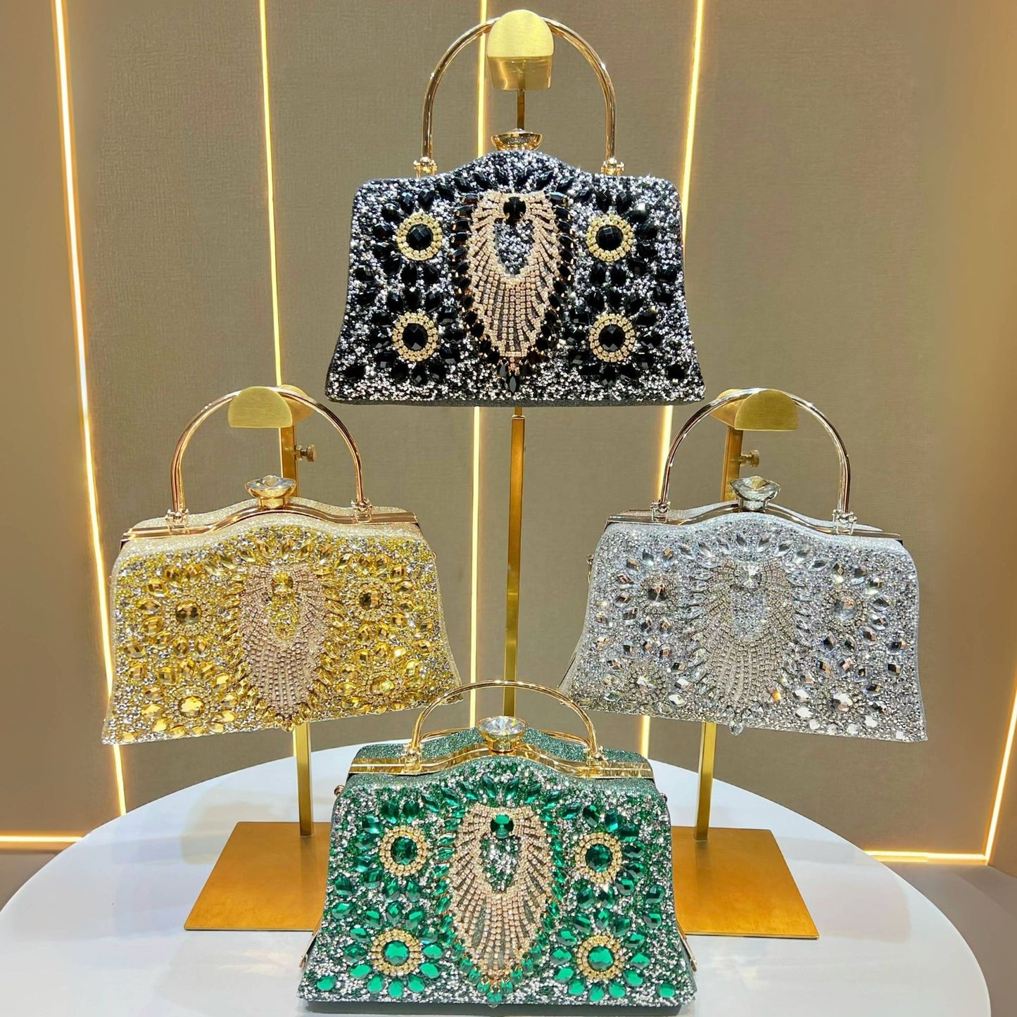 Attractive Full Diamond Fashion Cheongsam Dress Handbags