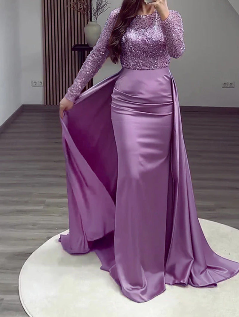 Women's Banquet Long-sleeved Elegant Host Temperament Queen Dresses