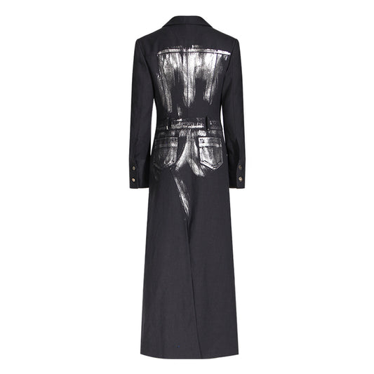 Women's Design Trench Handmade Metal Sier Brush Coats