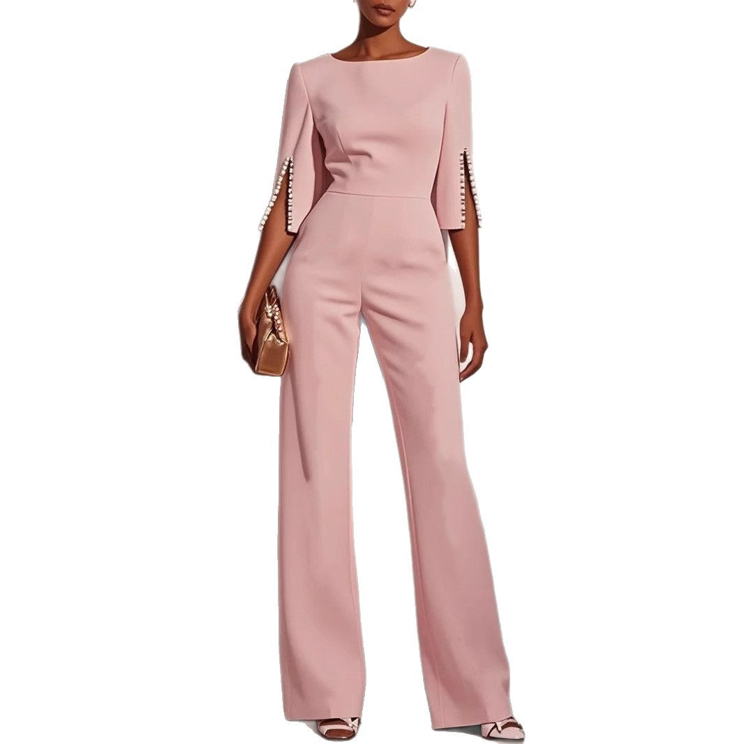 Women's Summer Fashion Bead Decorative Elegant Slim Clothing