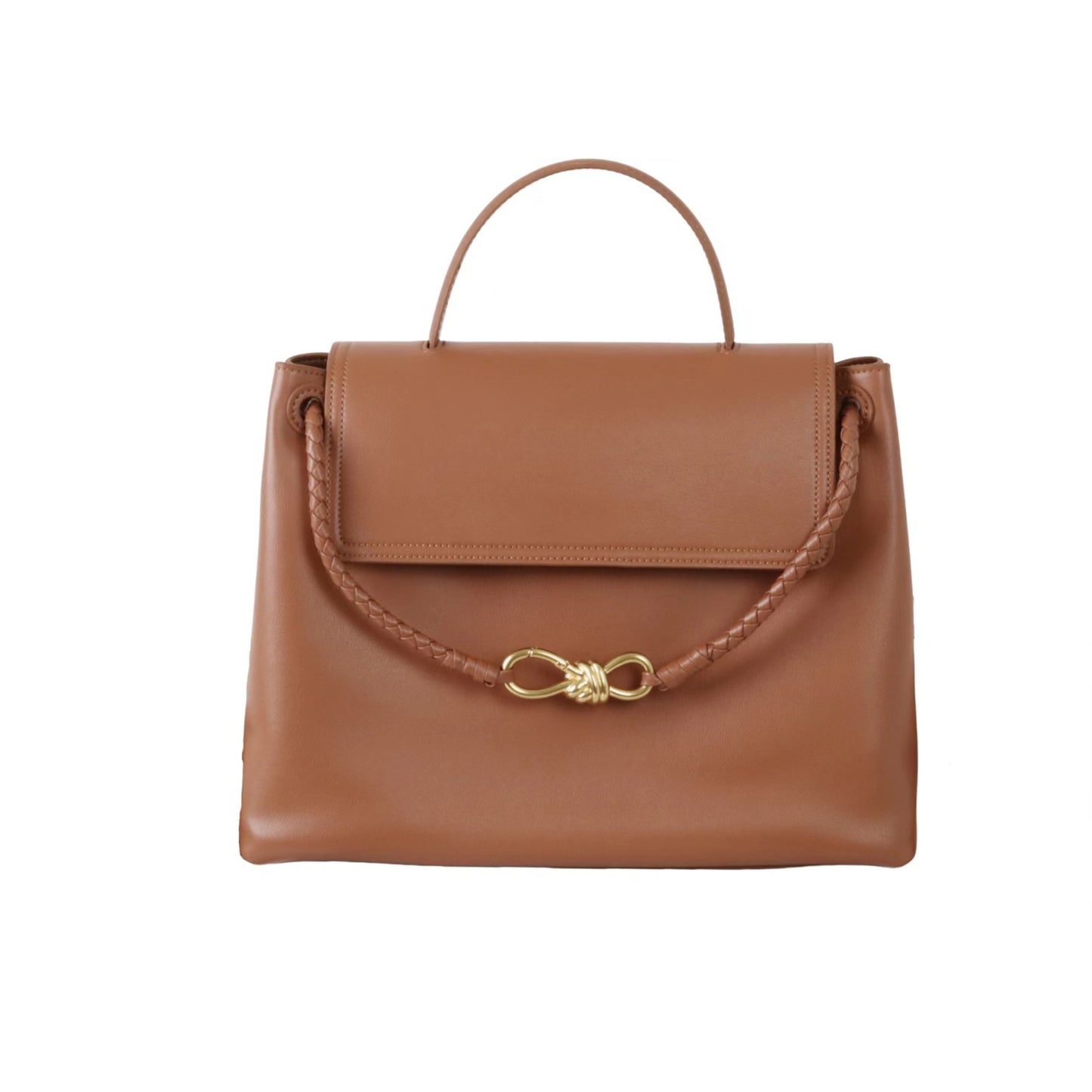 Glossy Cowhide Bow Metal Bends Hitches Handbags