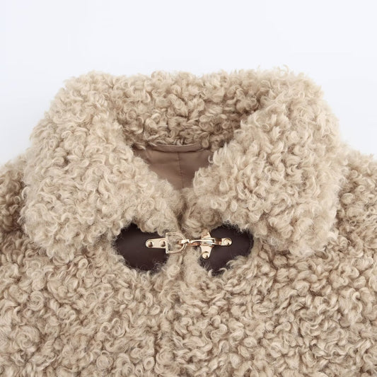 Women's Autumn Street Fashion String Clip Fleece Jackets