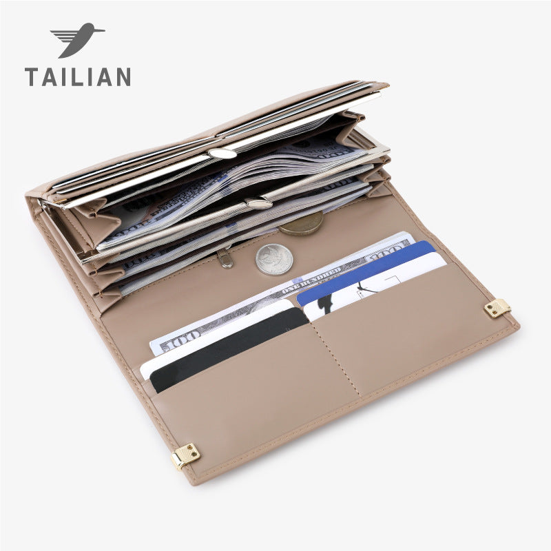 Women's High-grade Leather Long Storage Carrying Multiple Ladies Wallets