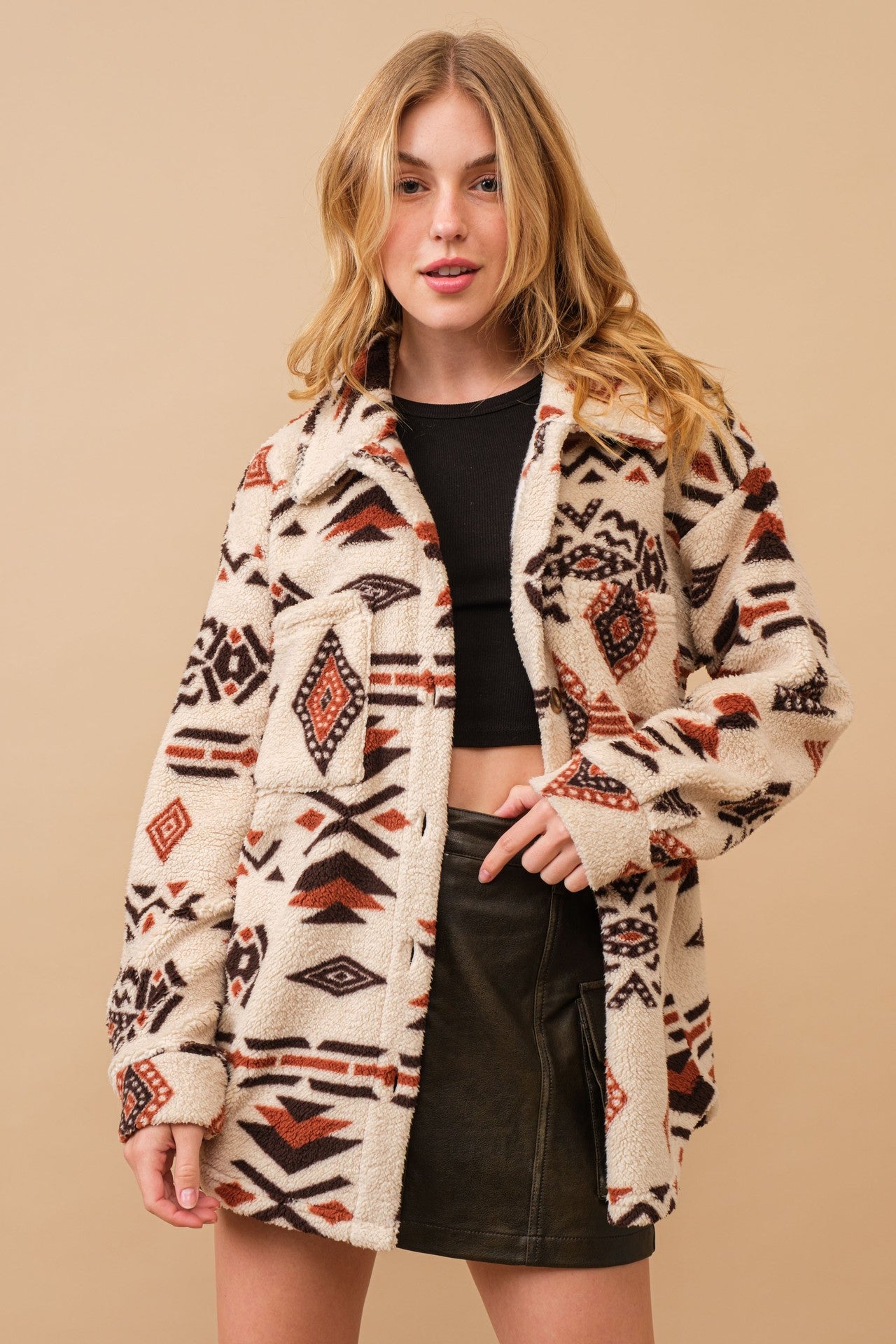 Women's Retro Plush Winter Lapel Long-sleeved For Coats