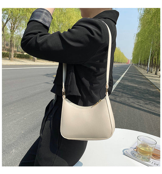 Women's Summer Fashion Simple Underarm Solid Color Shoulder Bags