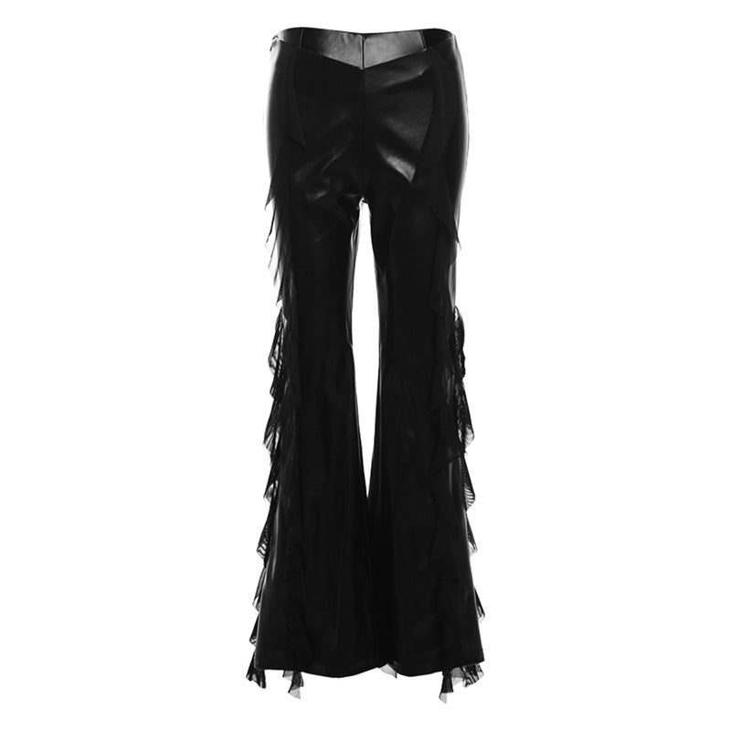 Women's Waist Street Fashion Hot Mesh Stitching Pants