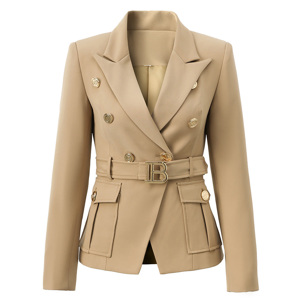Women's Two-color Pocket Slim Fit Small Business Blazers