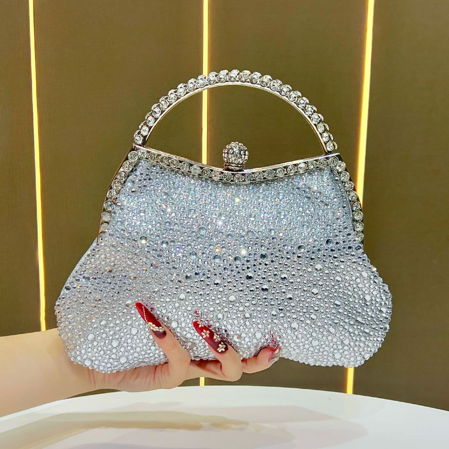 Slouchy Innovative Shiny Water Bridesmaid Clutch Evening Bags