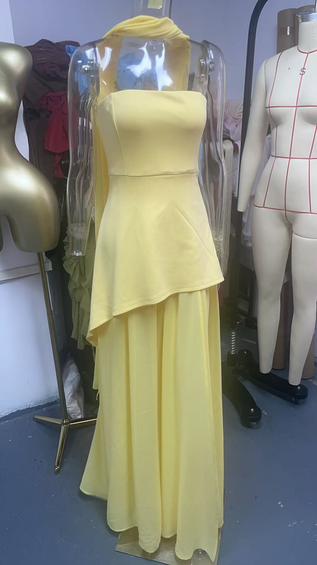 Tube Solid Color Long Dress With Dresses