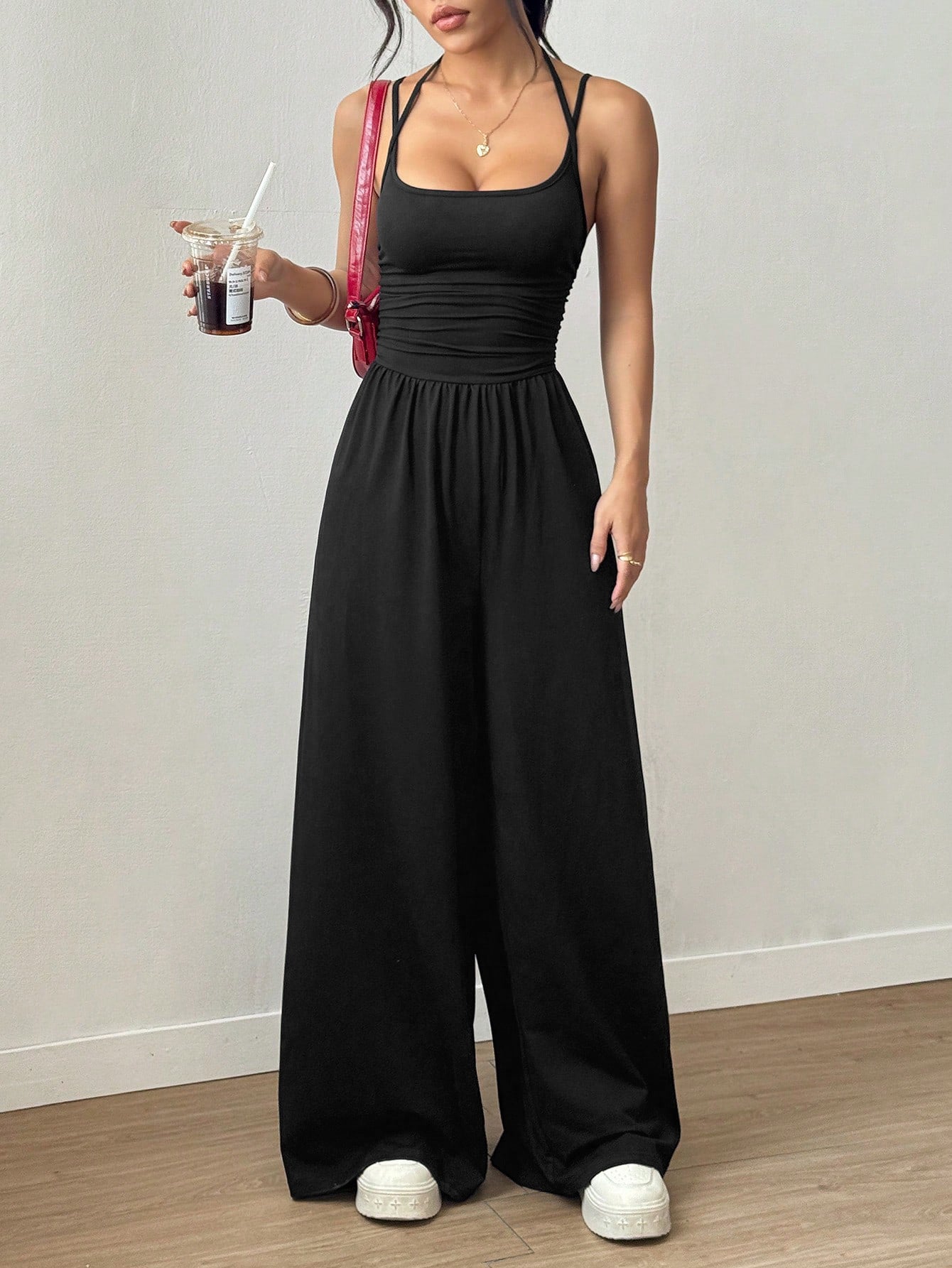 Women's Casual Summer Wide Leg Loose Wrapped Jumpsuits