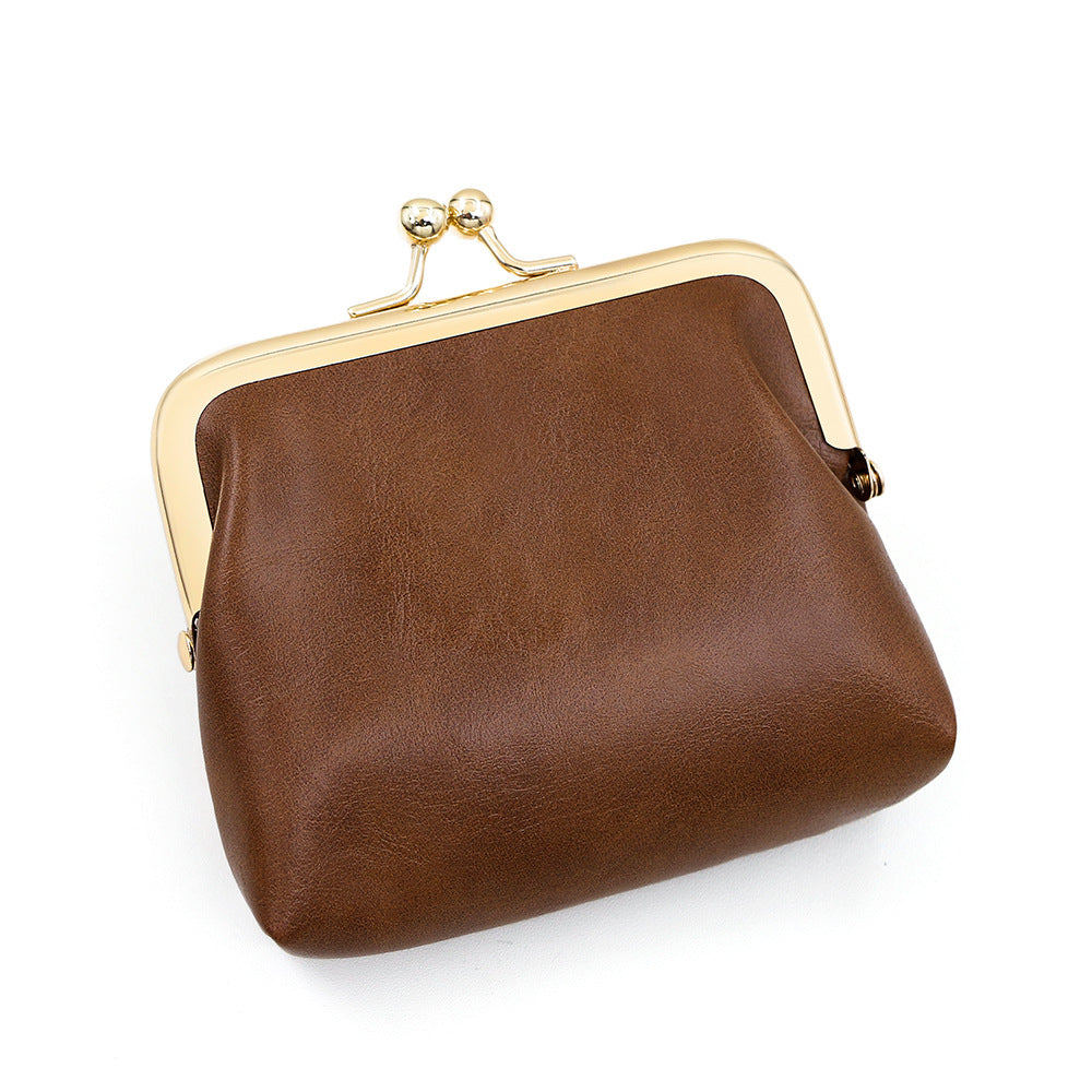 Oil Leather Iron Clamp Exquisite Large Card Holder