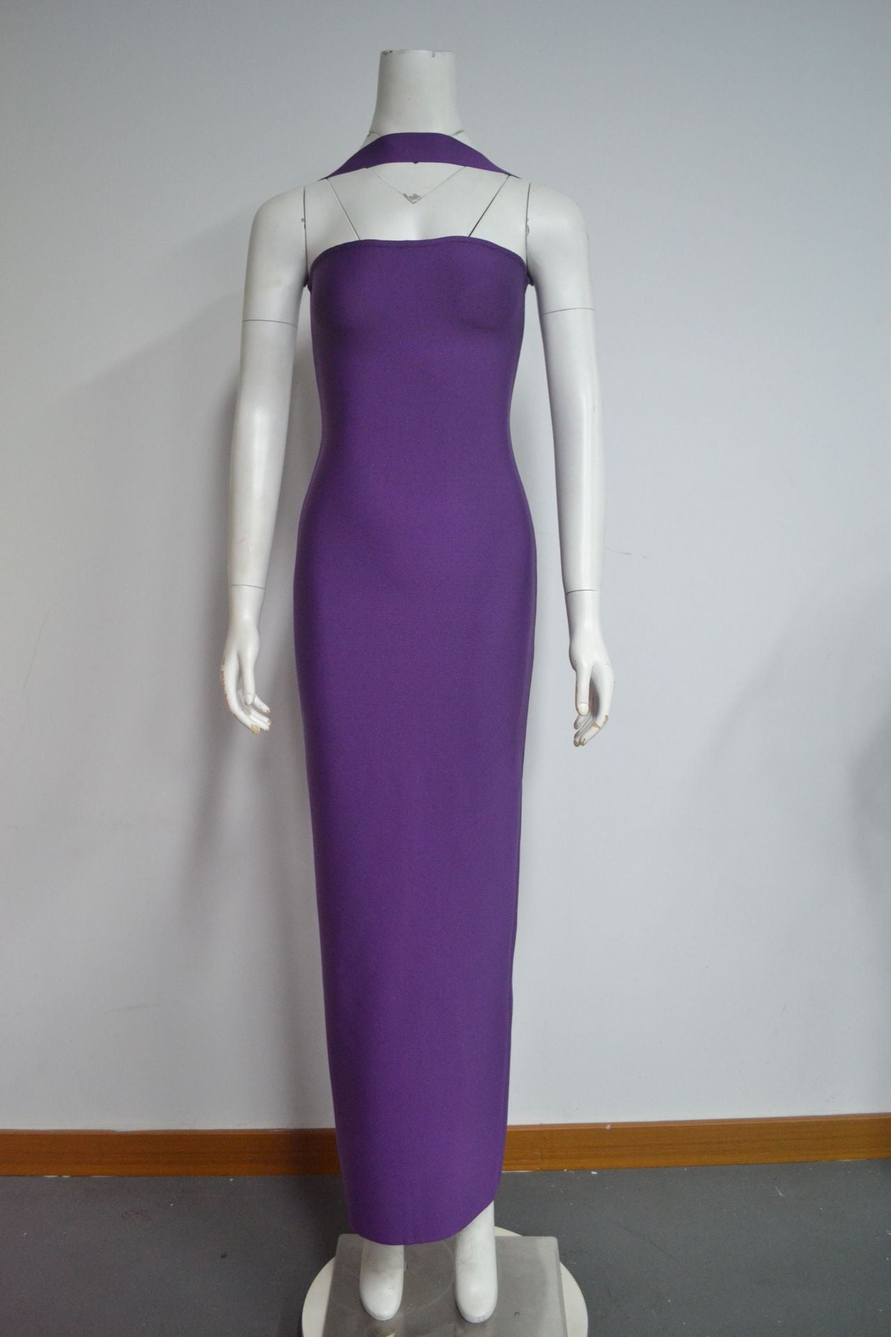 Women's Wear Halter Elastic Bandage Long Elegant Slim Fit Backless Solid Skirts