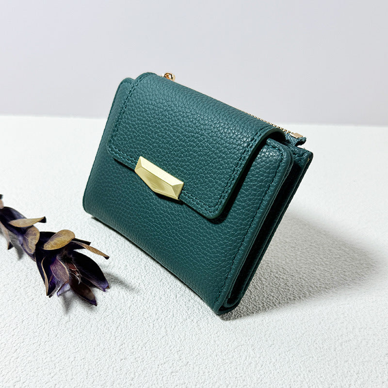 Women's Lychee Pattern High Sense Folding Multiple Ladies Wallets