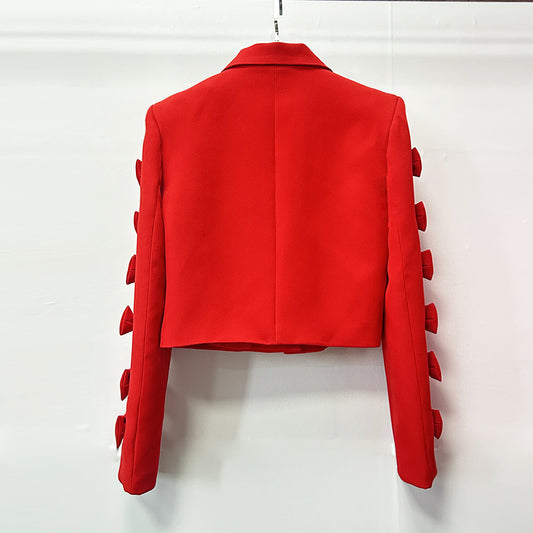 Beautiful Charming Light Luxury Bow Design Blazers