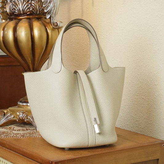 Women's Vegetable Basket Versatile Genuine Leather High Handbags