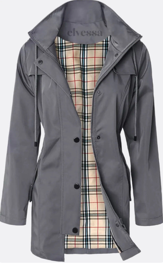 Women's Outdoor Shell Cinched Hoodie Clothes Raincoat Coats