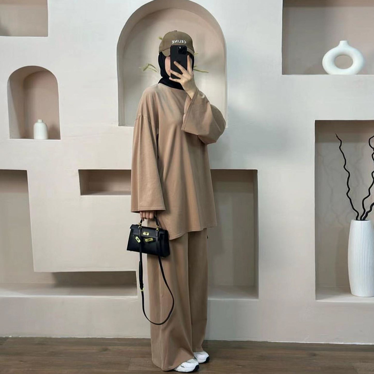 Graceful Turkey Solid Color Loose Two-piece Suits