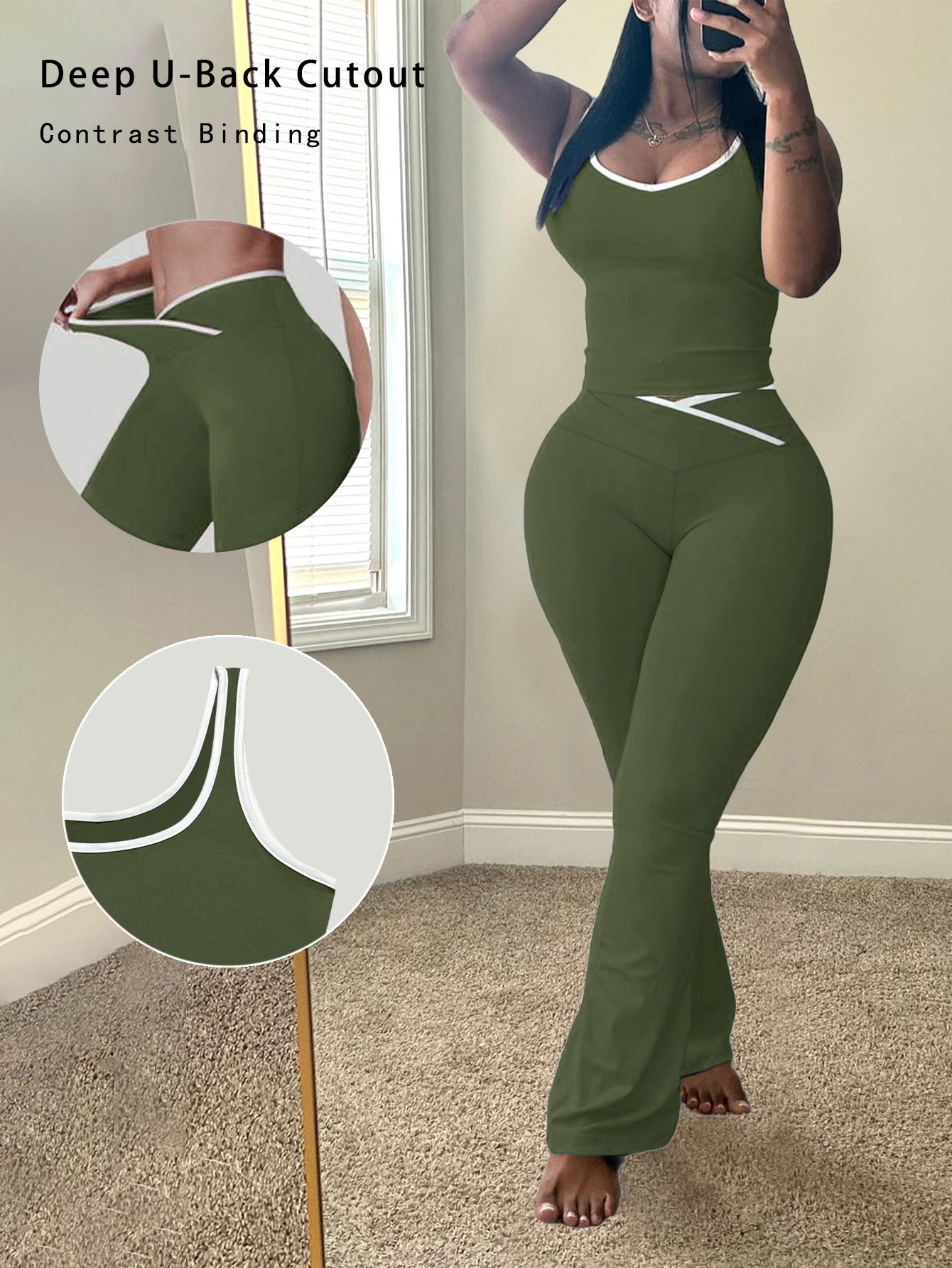 Women's Round Neck With Trousers Two-piece Summer Vests