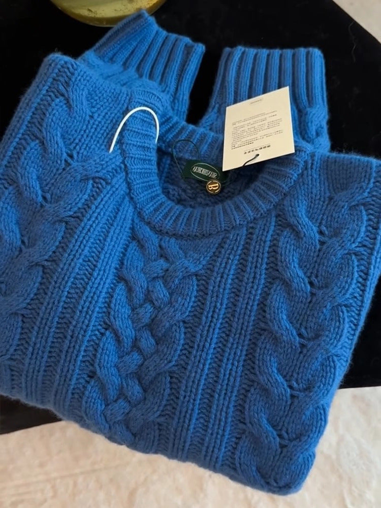 High Sense European Goods Twist Weave Sweaters