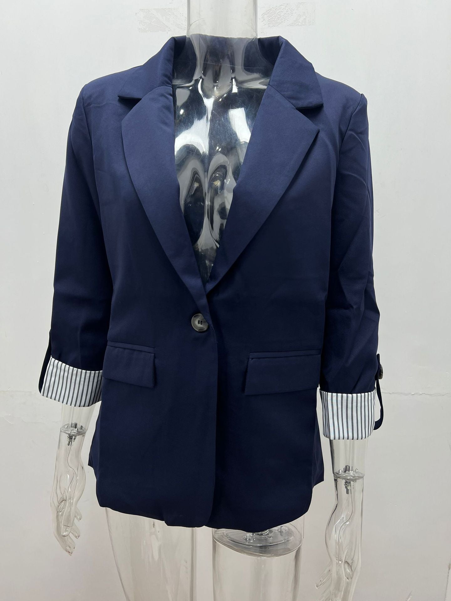 Women's Fashion Casual Button Cropped Sleeve For Small Suit