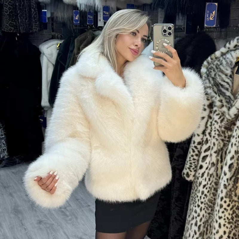 Women's Fur Fluffy Soft Fox Street Style Coats