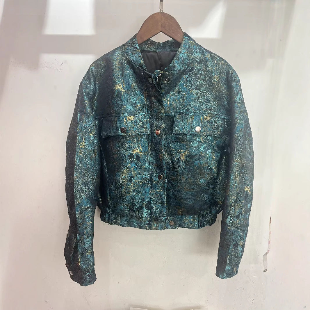 Autumn American Metal Thread Texture Long-sleeved Female Cardigans
