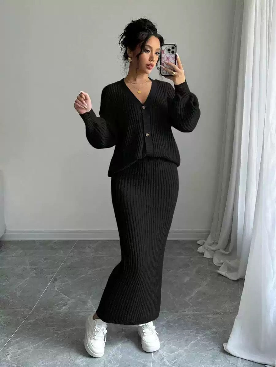 Women's Winter Casual Knitted Long Dress Idle Sweaters