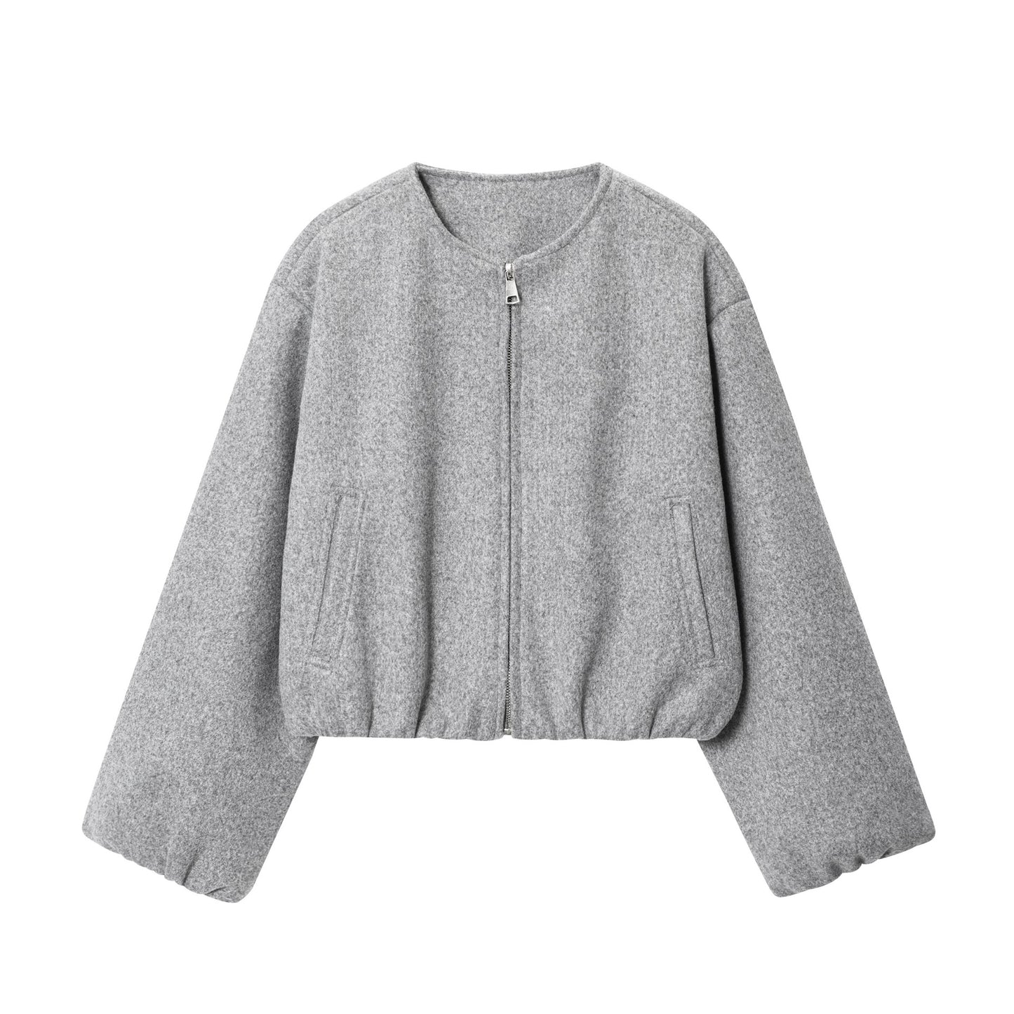 Women's Elegant Round Neck Soft Bomber Shorts