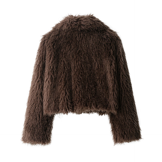 Women's Fashion Casual Faux Fur Effect Coats