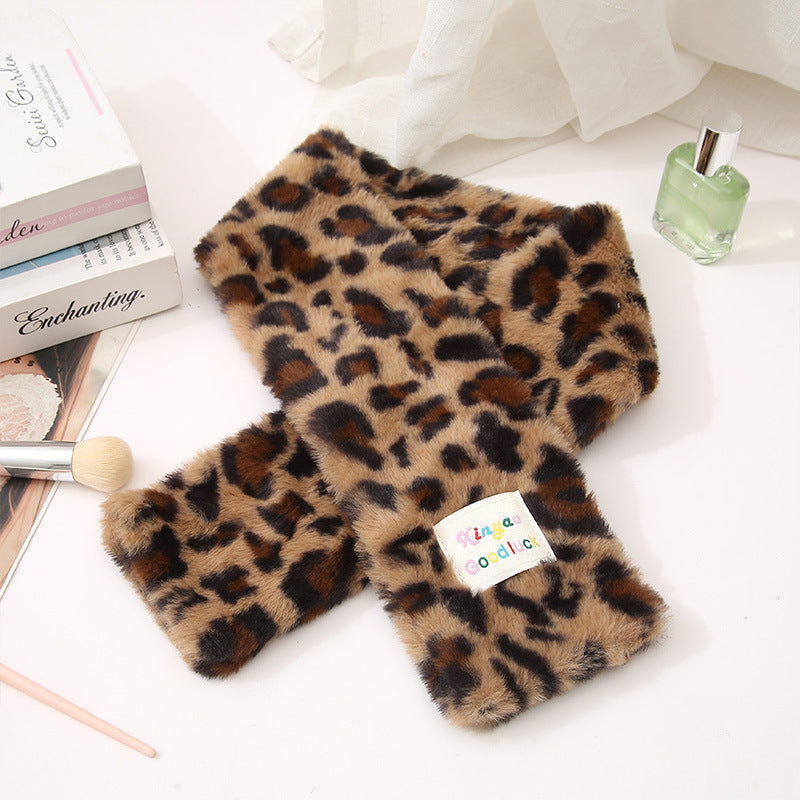Plush Large Capacity Storage Leopard Print Hand-held Make-up Cosmetic Bags