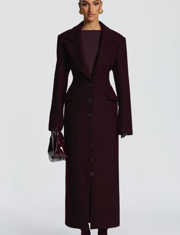 Elegant Single-breasted Large Lapel Loose Solid Coats