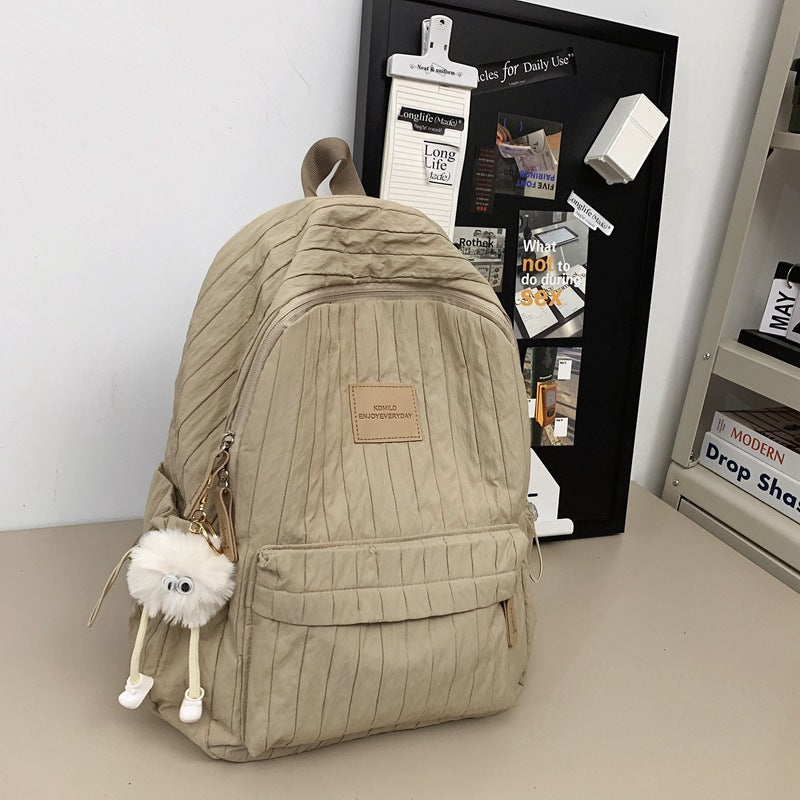 Good-looking Solid Color College Minimalist Preppy Middle School Students' Schoolbags