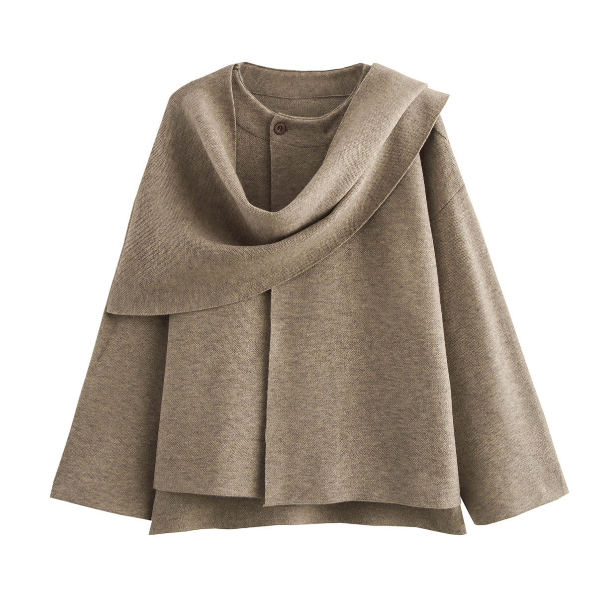 Women's Cape Style Round Neck Long Sleeve Coats