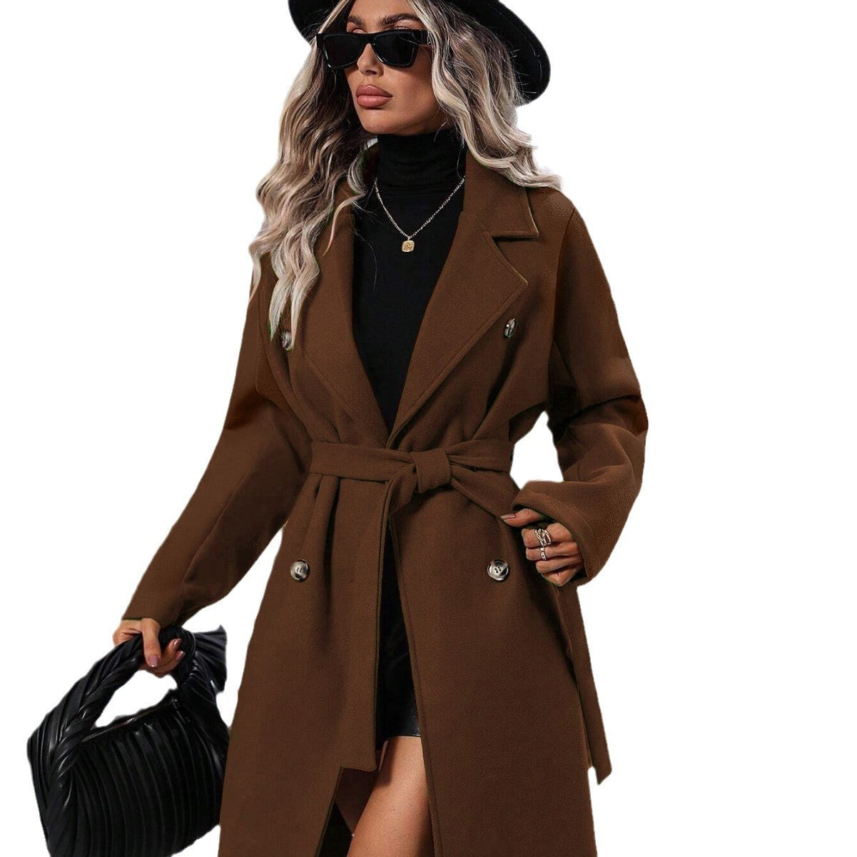 Women's Beautiful Woolen Double Breasted Outerwear Coats