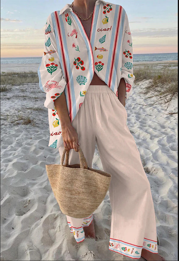 Women's Digital Flower Hawaiian Vacation Style Shirt Blouses