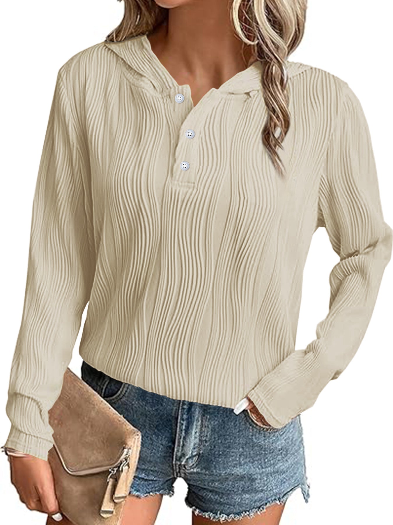 Women's Solid Color Hooded Casual For Women's Sweater, Sweater
