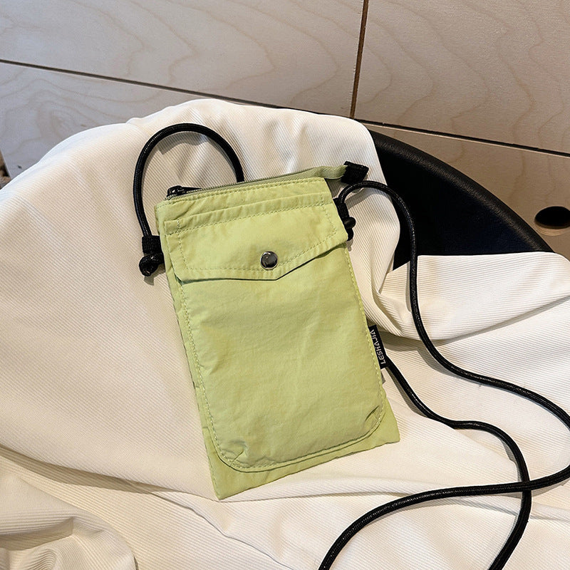 Women's Nylon Vertical Mobile Simple Earphone Cloth Phone Bags