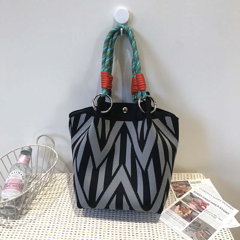 Fashion Retro Wool Woven Leisure Knitted Handbags