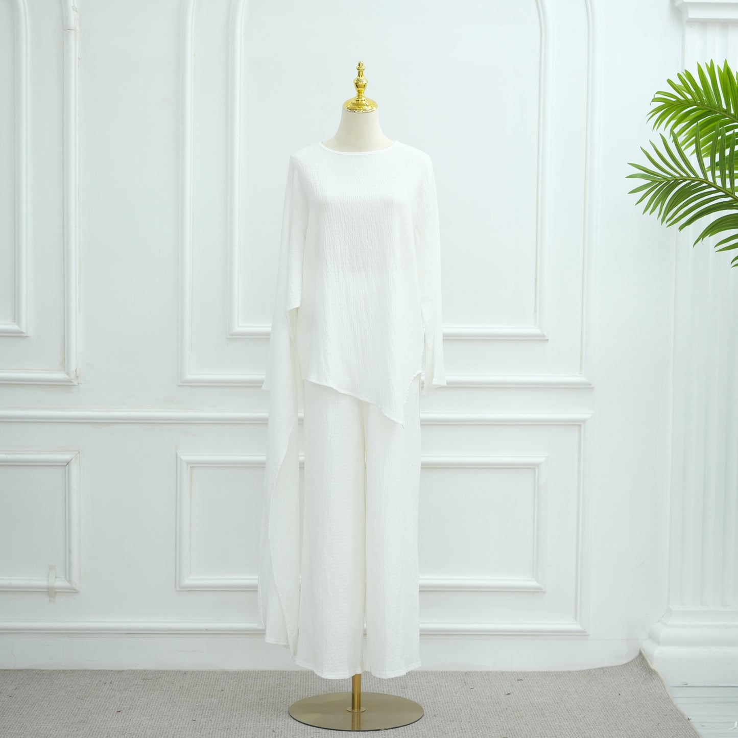 Beautiful Turkey Solid Color Buckle Two-piece Dresses