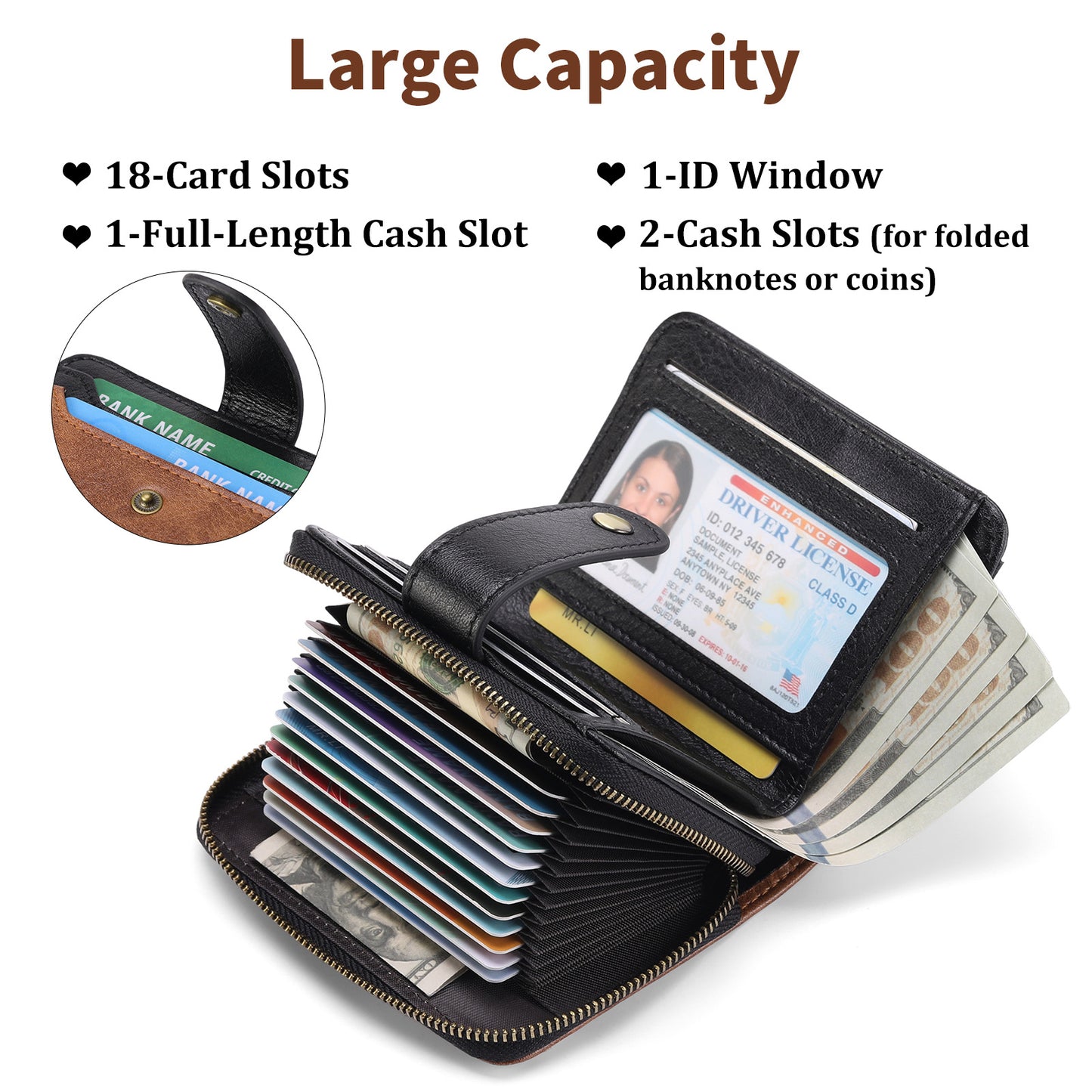 Women's Short Chic Clutch Zipper Hasp Pocket Ladies Wallets