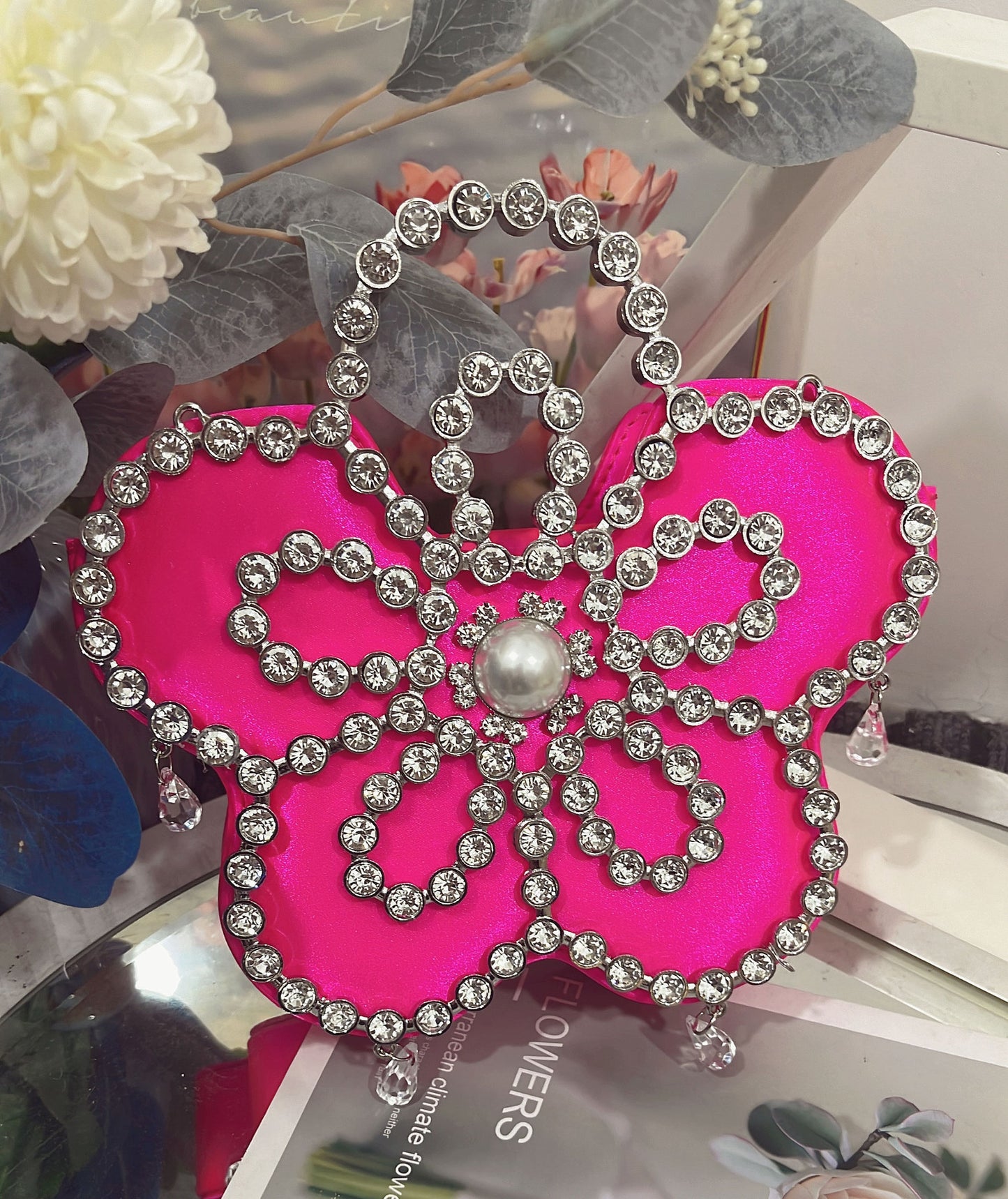 Elegant French Fairy Shiny Flower Pearl Bags