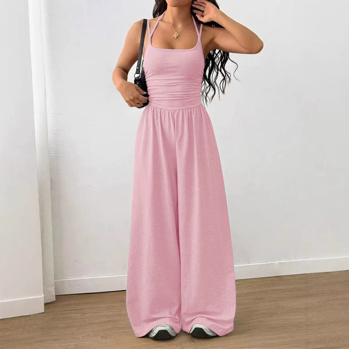 Women's Casual Summer Wide Leg Loose Wrapped Jumpsuits