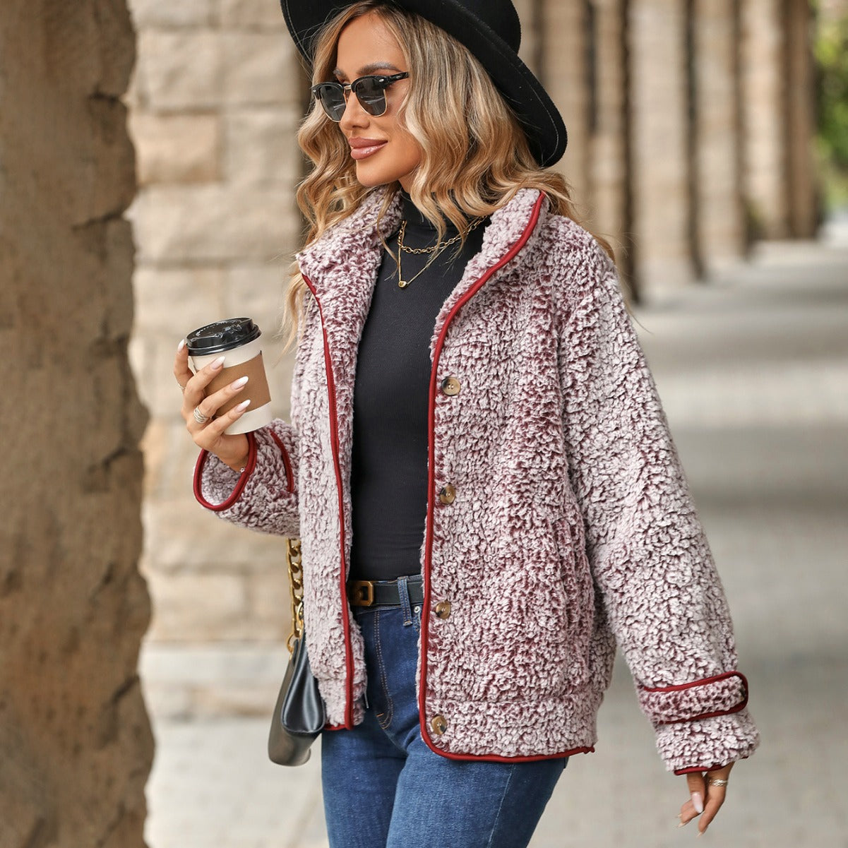 Women's Flash Veet Fashion Wear Long Sleeve Single-breasted Coats