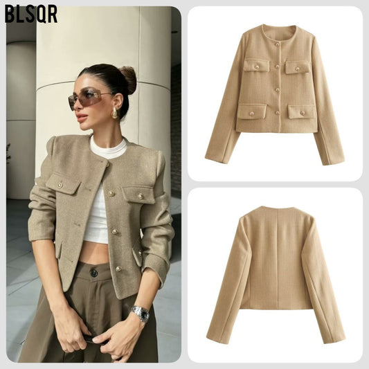 Women's Classic Style Fashion Button Decoration Coats