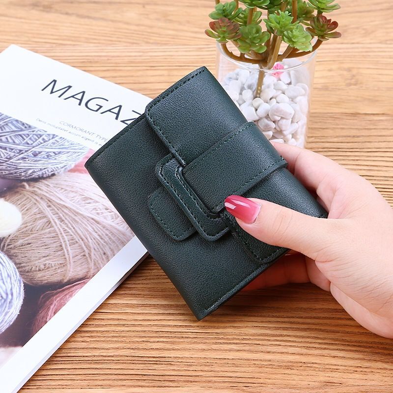 Women's Korean Style Solid Color Tri Fold Ladies Wallets